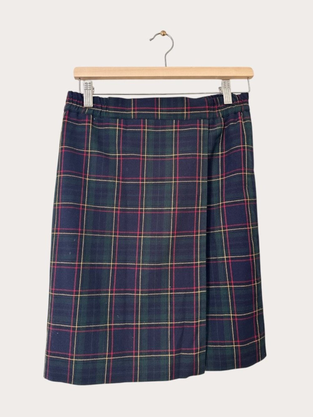 Janice de Young Collection Italy Vintage Overlap Skirt Size 12 Multi‑Color 20″